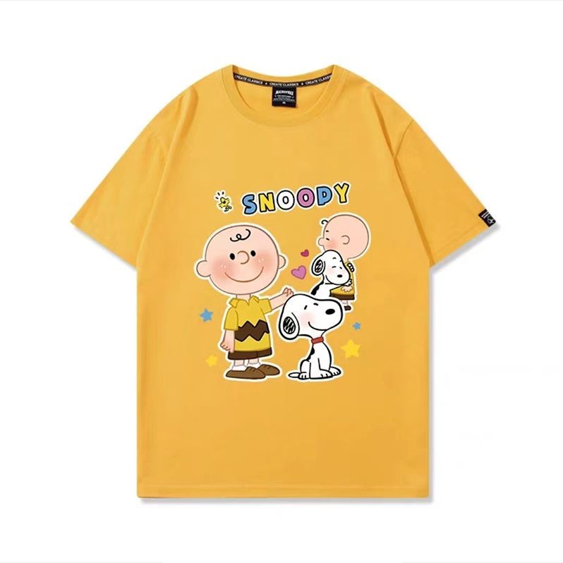 夏季新款上衣Snoopy治癒史努比短袖情侶裝休閒寬鬆T恤短袖男女韓