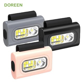 DOREEN COB LED 頭燈,高亮度可見度慢跑 LED 燈,多功能野營磁鐵安全夾跑步燈夜跑