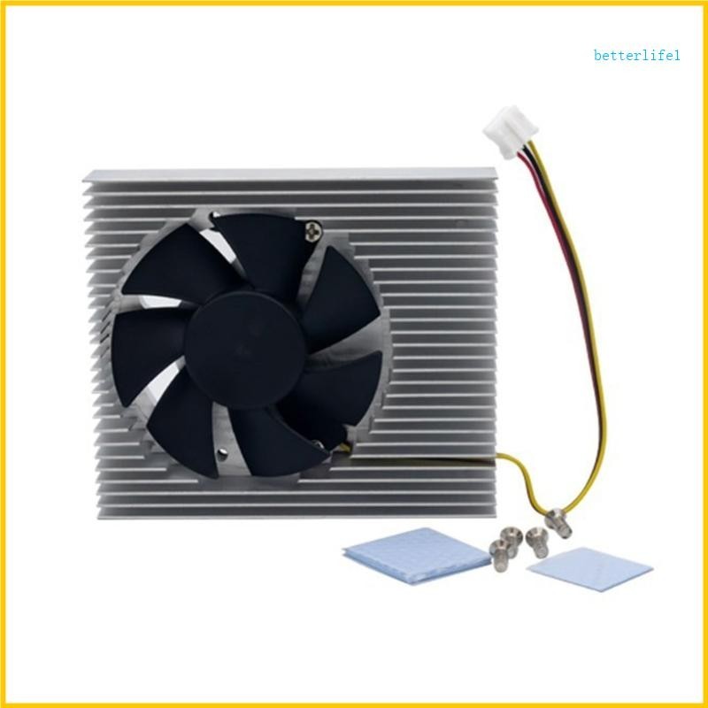 Btm 靜音鋁製散熱器帶風扇,適用於 Banana Pi R3 開發板散熱器運行平穩金屬冷卻器散熱器