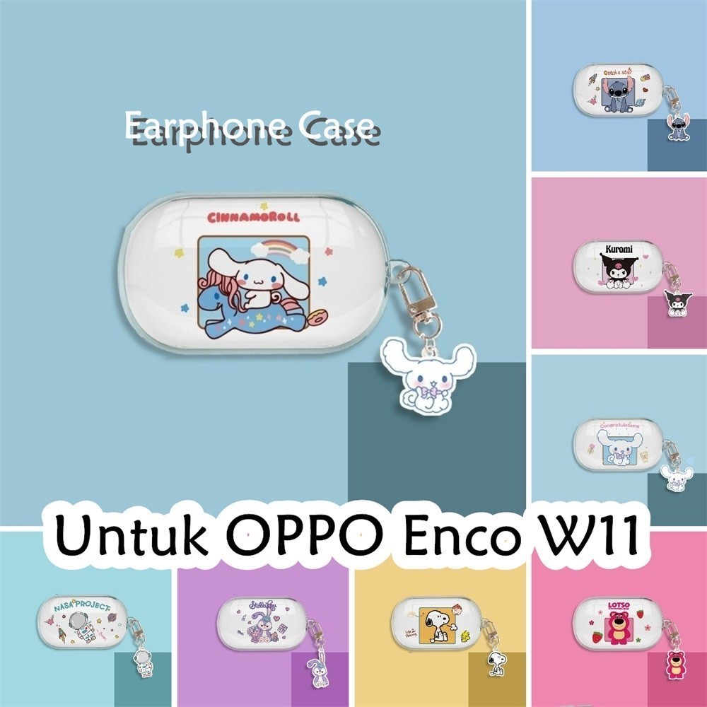 Ungu 適用於 OPPO Enco W11 保護套可愛卡通透明紫兔軟矽膠耳機套保護套