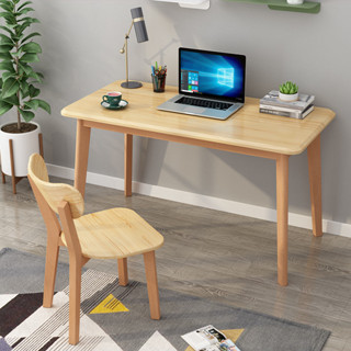 實木電腦桌台式簡易家用書桌小桌子臥室書桌學生學習桌椅組合