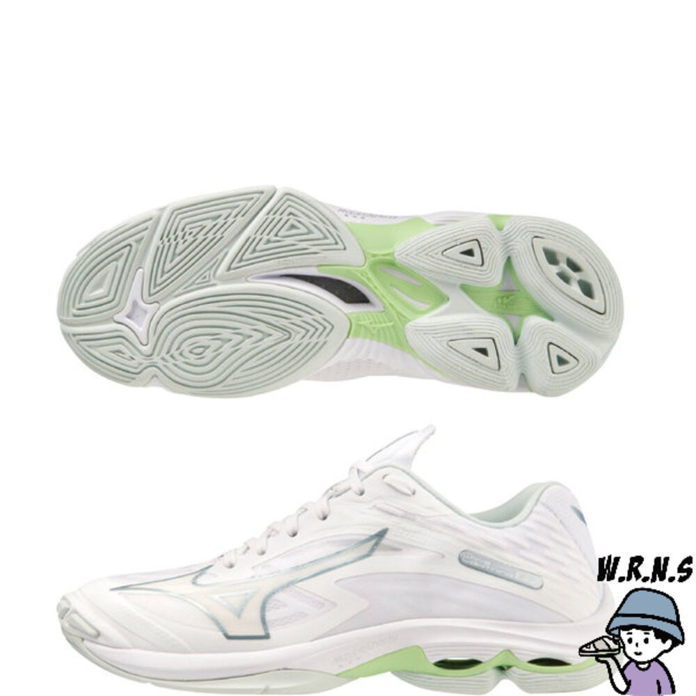 MIZUNO 美津濃 女鞋 排球鞋 WAVE LIGHTNING Z7 白綠V1GC220037
