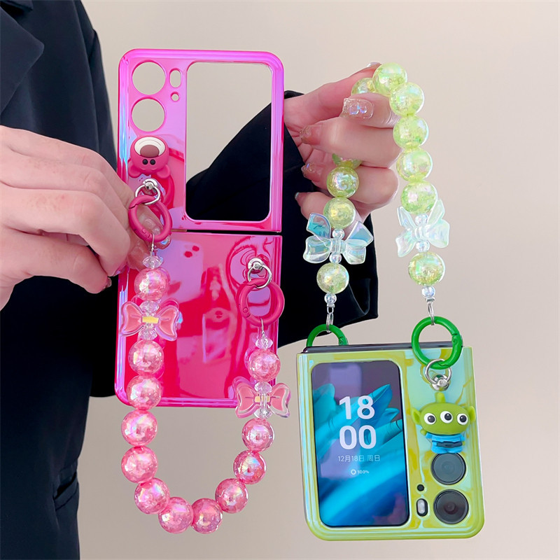 Oppo Find N2 N3 Flip 草莓熊手鍊軟膠手機殼折疊手機殼