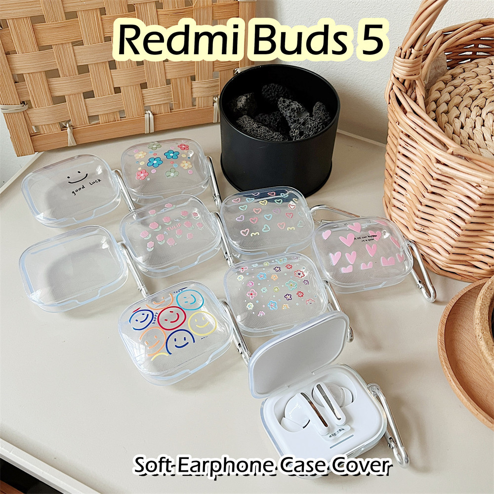 【imamura】適用於 Redmi Buds 5 Case 極簡卡通圖案軟矽膠耳機套外殼保護套