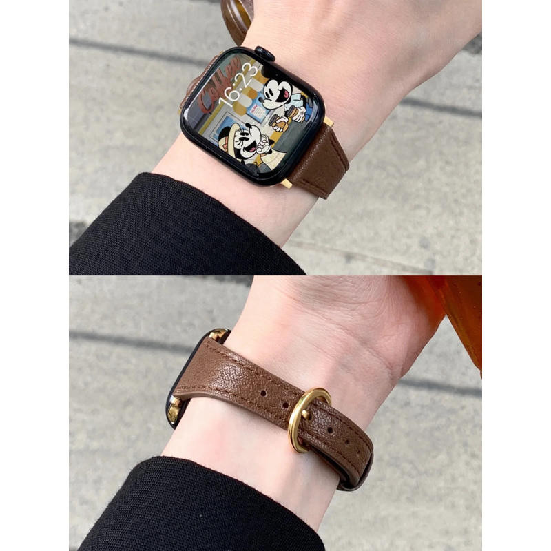 小馬蹄扣表帶💖精緻高級感皮錶帶/適用於ApppleWatch98蘋果手錶iwatch7SE