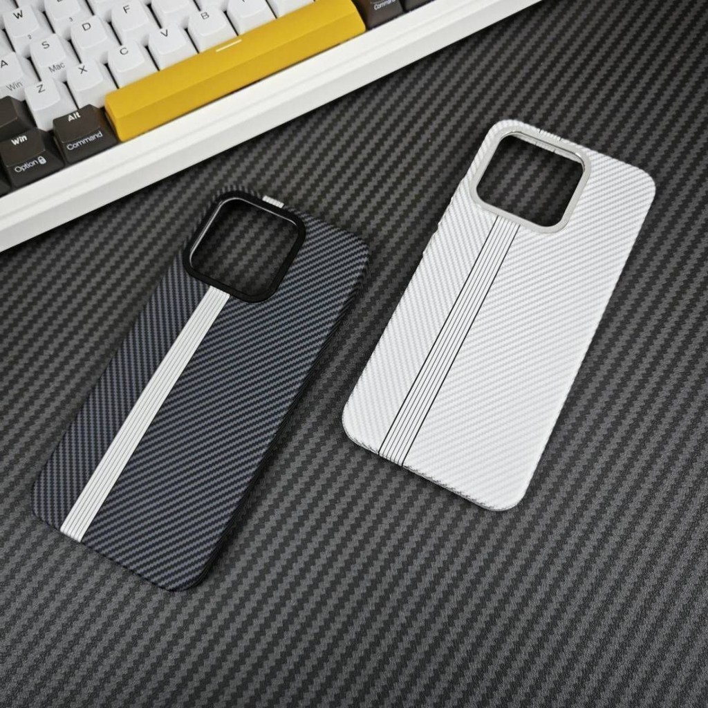 羽博碳纖維紋小米14手機殼Xiaomi13Pro金屬鏡頭14pro新款硬殼