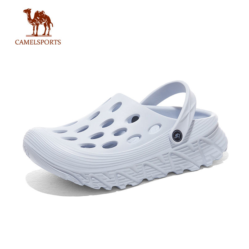 CAMEL SPORTS駱駝 女士夏季厚底防滑戶外涼鞋 男士腳趾沙灘鞋涉水拖鞋