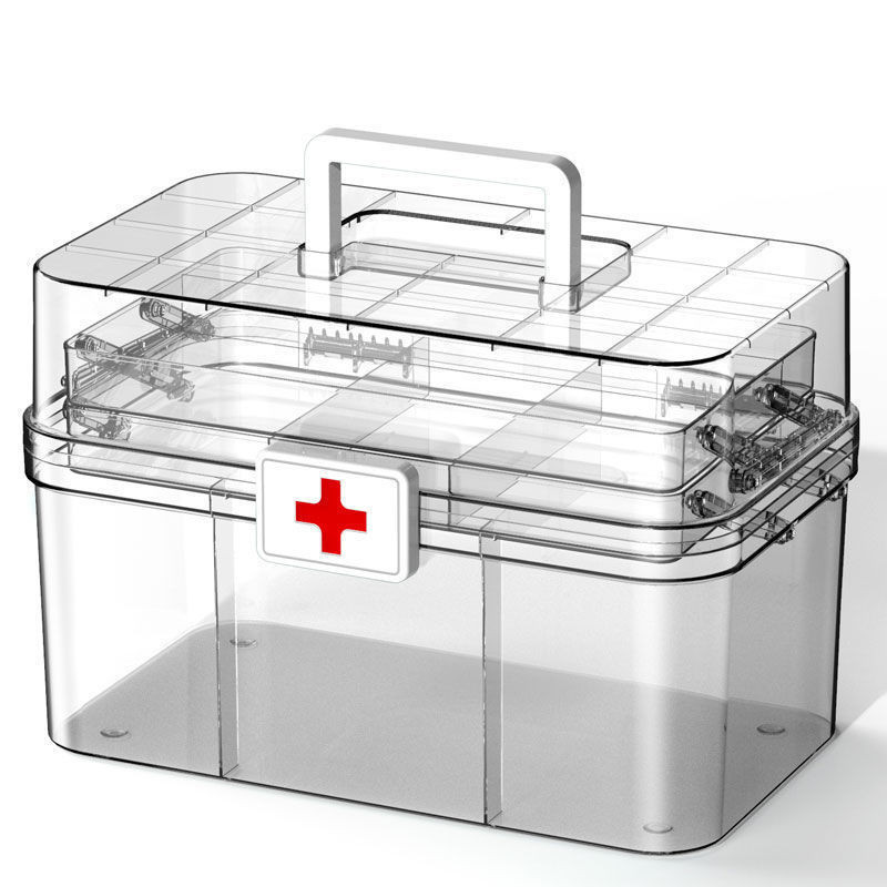 ‹藥箱收納盒›現貨 藥箱多層醫藥箱家用大容量全套應急醫護醫療藥品藥物收納透明藥箱