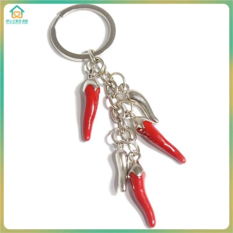 【現貨】創意金屬鑰匙扣 紅辣椒吊飾合金鑰匙扣 迷你紅辣椒小飾品