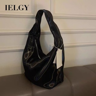 IELGY 女士漆面尼龍托特包 時尚百搭大容量單肩手提斜背包