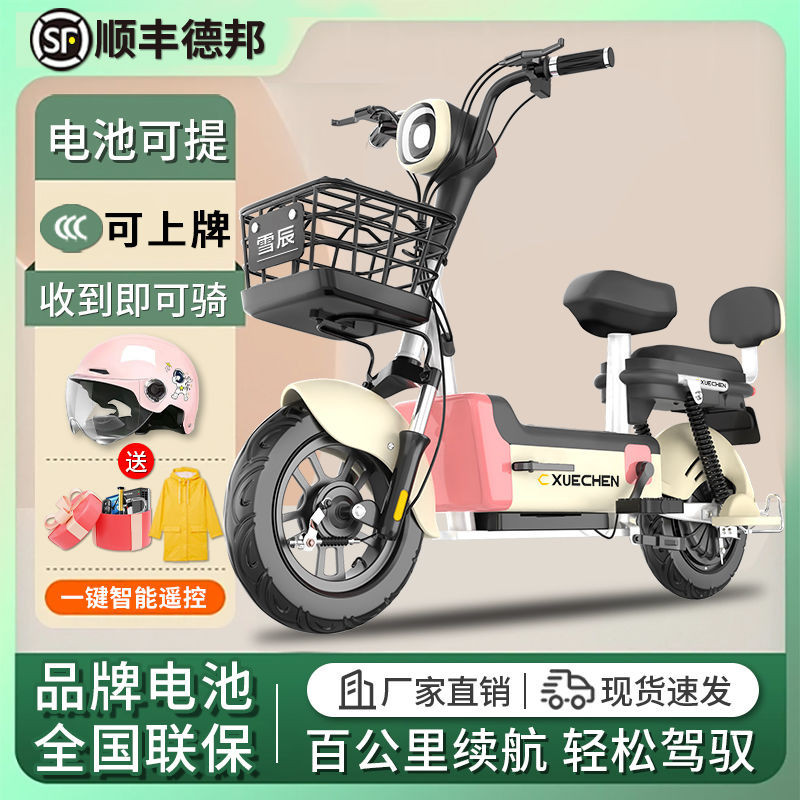 【臺灣專供】新國標電動車新款成人兩輪電動腳踏車雙人代步車48V鋰電池電瓶車