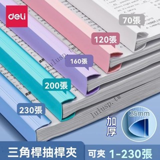 ✨可開發票#得力63104抽桿報告夾透明檔案資料夾加厚大容量A4拉桿夾試捲收納#LULU
