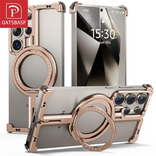 Oatsbasf 無框手機殼適用於三星 SAMSUNG Galaxy S25 Ultra磁性無線充電手機殼帶指環