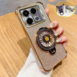Funda Infinix Note 40 Pro + Note40 Pro Plus 4G 5G 支架保護套防震電鍍陀
