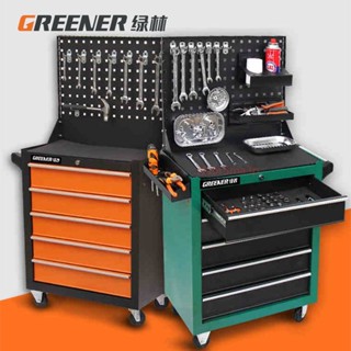 廠商直銷【工具車 維修工具推車】【可定製貼紙】綠林工具車汽修5抽屜多功能維修車間用手推車移動鐵皮組合工具櫃i4z6r5m