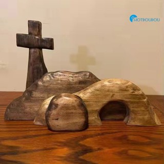 The empty tomb 十字架復活節現場木製裝飾