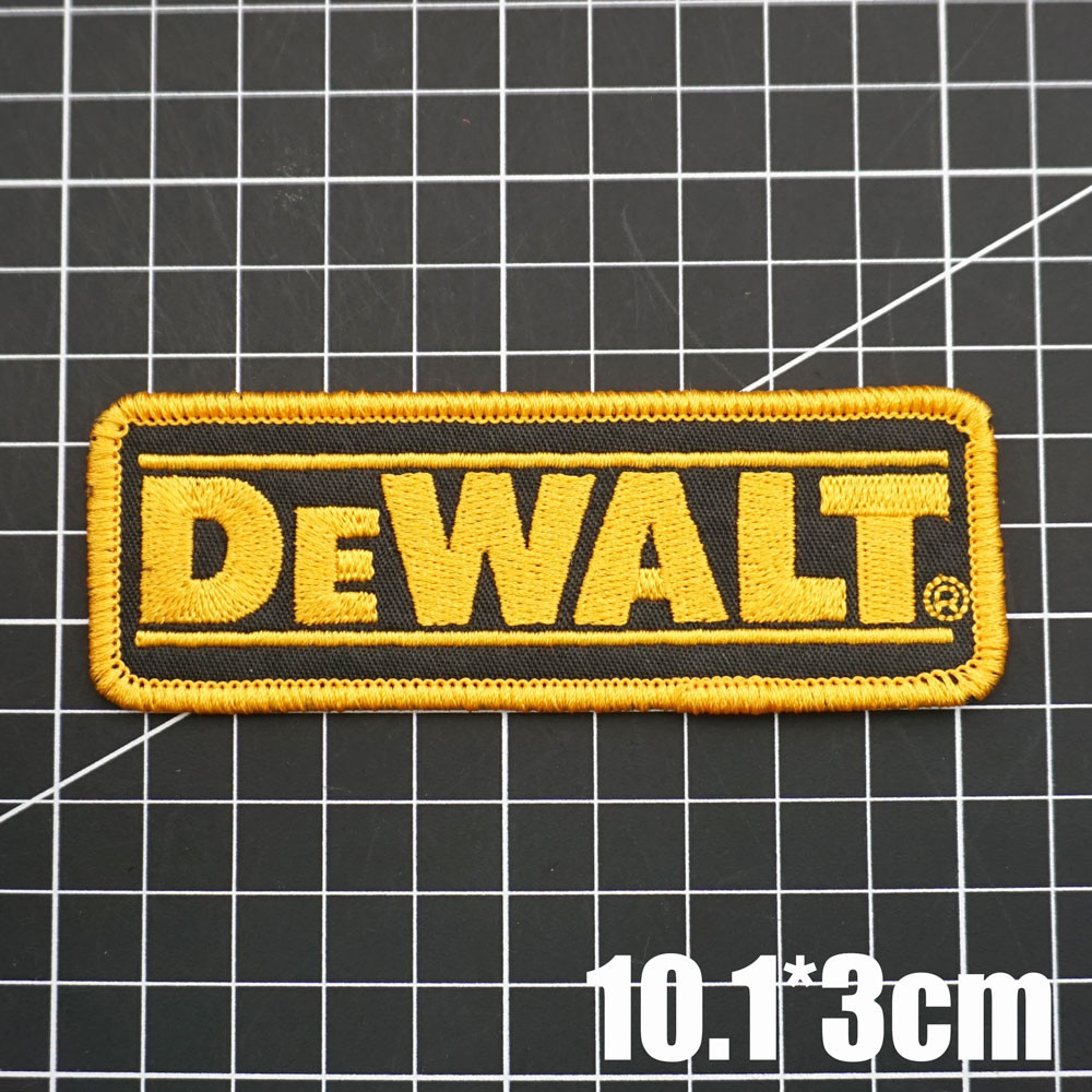 【定制】AQ Dewalt 工具 3D 刺繡魔術貼補丁/徽章/臂章/徽章裝飾夾克牛仔褲背包帽