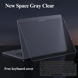 Ultrain 深空灰色/午夜透明半透明啞光保護殼適用於 MacBook Air M2 13.6 英寸 A2681 Pr