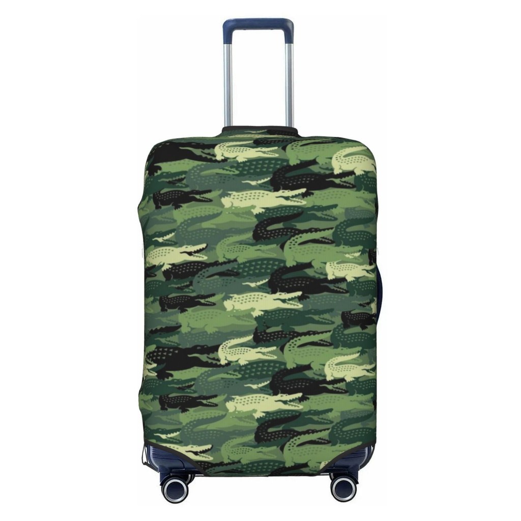 迷彩可水洗旅行行李套搞笑卡通手提箱保護套適合 18-32 英寸行李箱