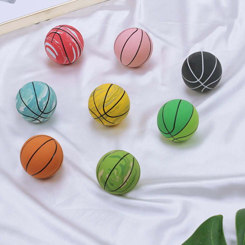 【台灣熱賣】6cm超高彈力迷你 橡膠小籃球解壓空心彈力球 兒童玩具MINI模型擺件