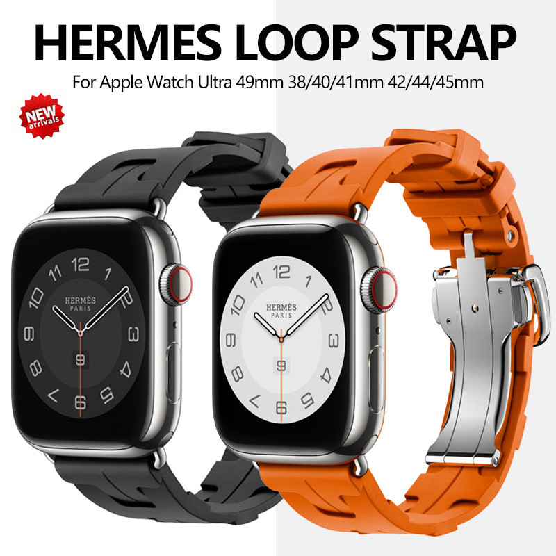 HERMES 【新品】Kilim Single Tour 矽膠錶帶適用於 iwatch 錶帶 44 毫米 40 毫米 4