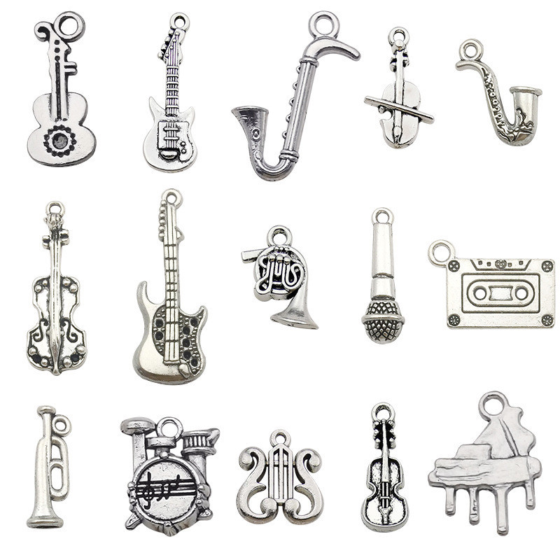 樂器合金吊飾 音樂系列配件 小提琴 吉他 音符 可愛樂器創意diy手工飾品小吊飾 鑰匙扣配件 手鍊項鍊吊飾