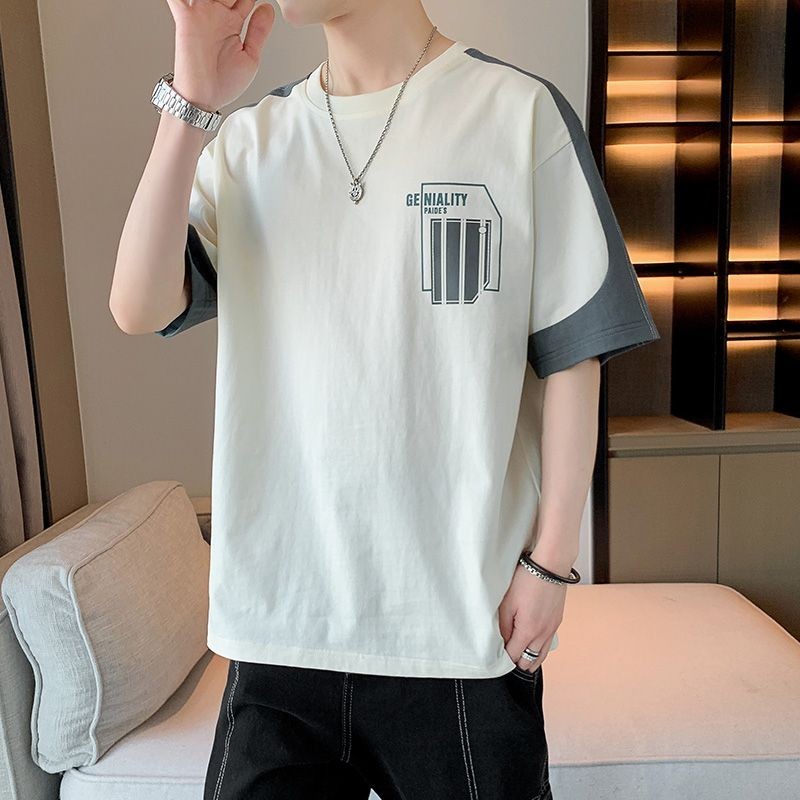 Men's Short sleeved T-shirt Ice Silk Cool Trendy Brand R男士短袖