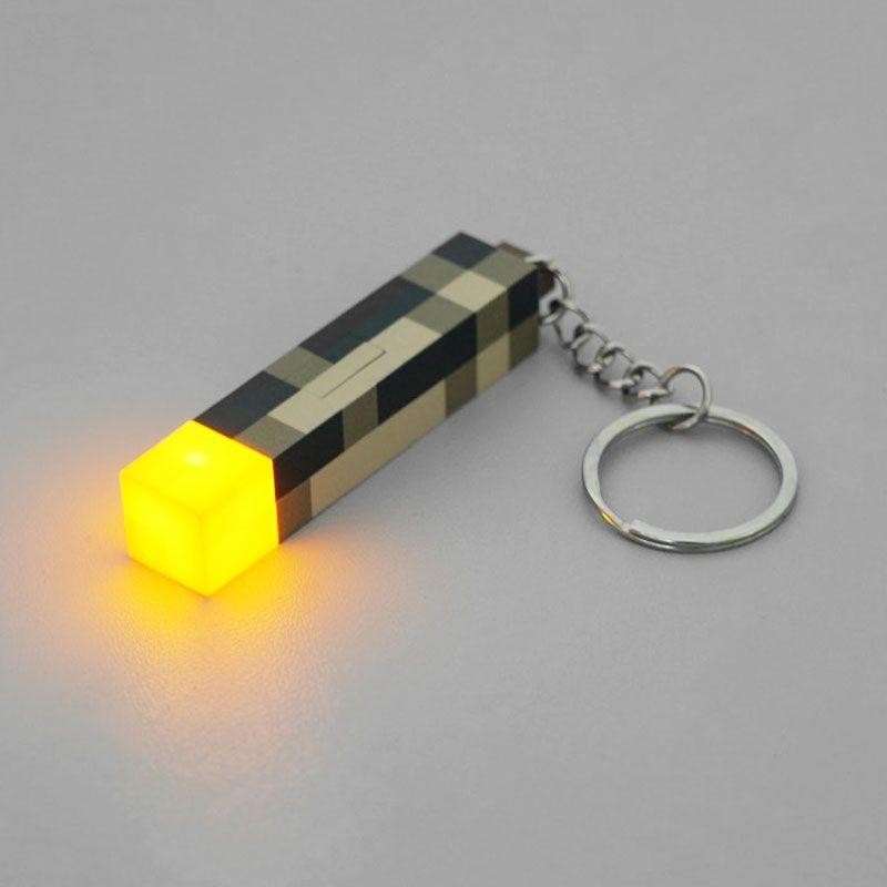 【3月上新】Minecraft我的世界周邊迷你火炬火把可發光鑰匙扣模型玩具掛件