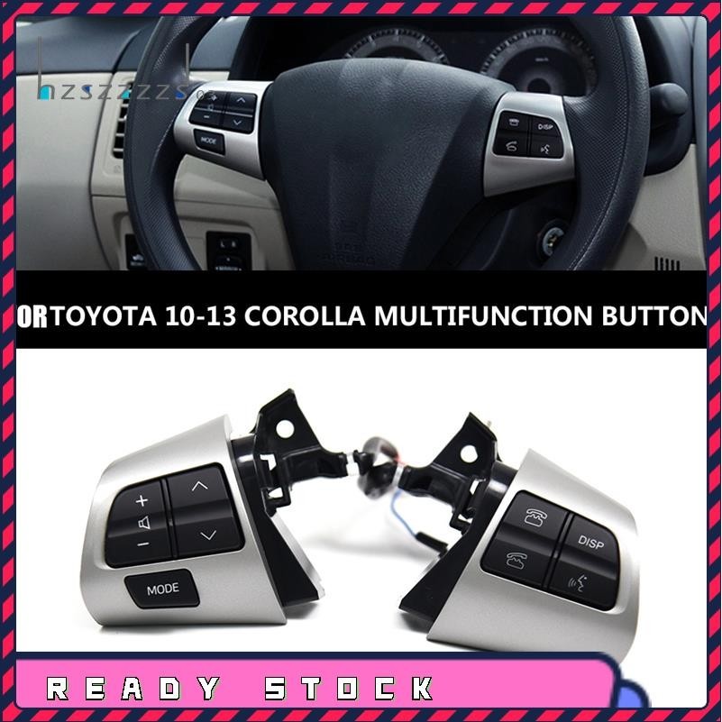 84250-02230 黑色和銀色汽車配件方向盤音頻開關按鈕適用於豐田卡羅拉 2006-2013 / Wish / 適用
