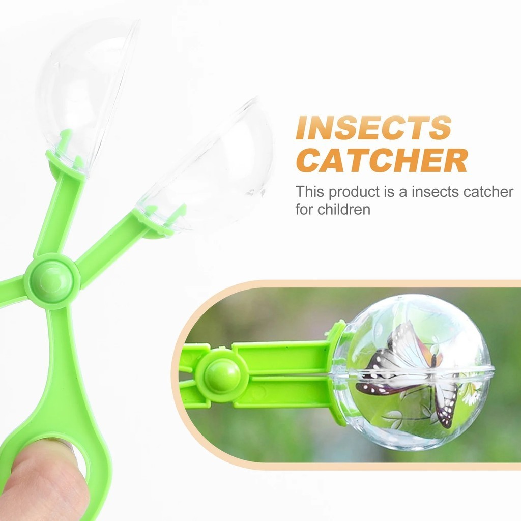 便攜式透明捕蟲器剪刀形狀室內室外兒童魚缸蟲勺夾鑷子生物學學習用品