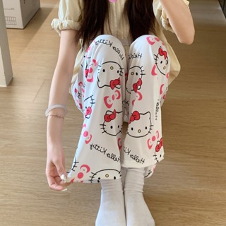 2025新款薄款hello Kitty卡哇伊女童步行褲卡通睡衣三麗鷗寬鬆春秋女款柔軟家居休閒長褲禮物Y2k