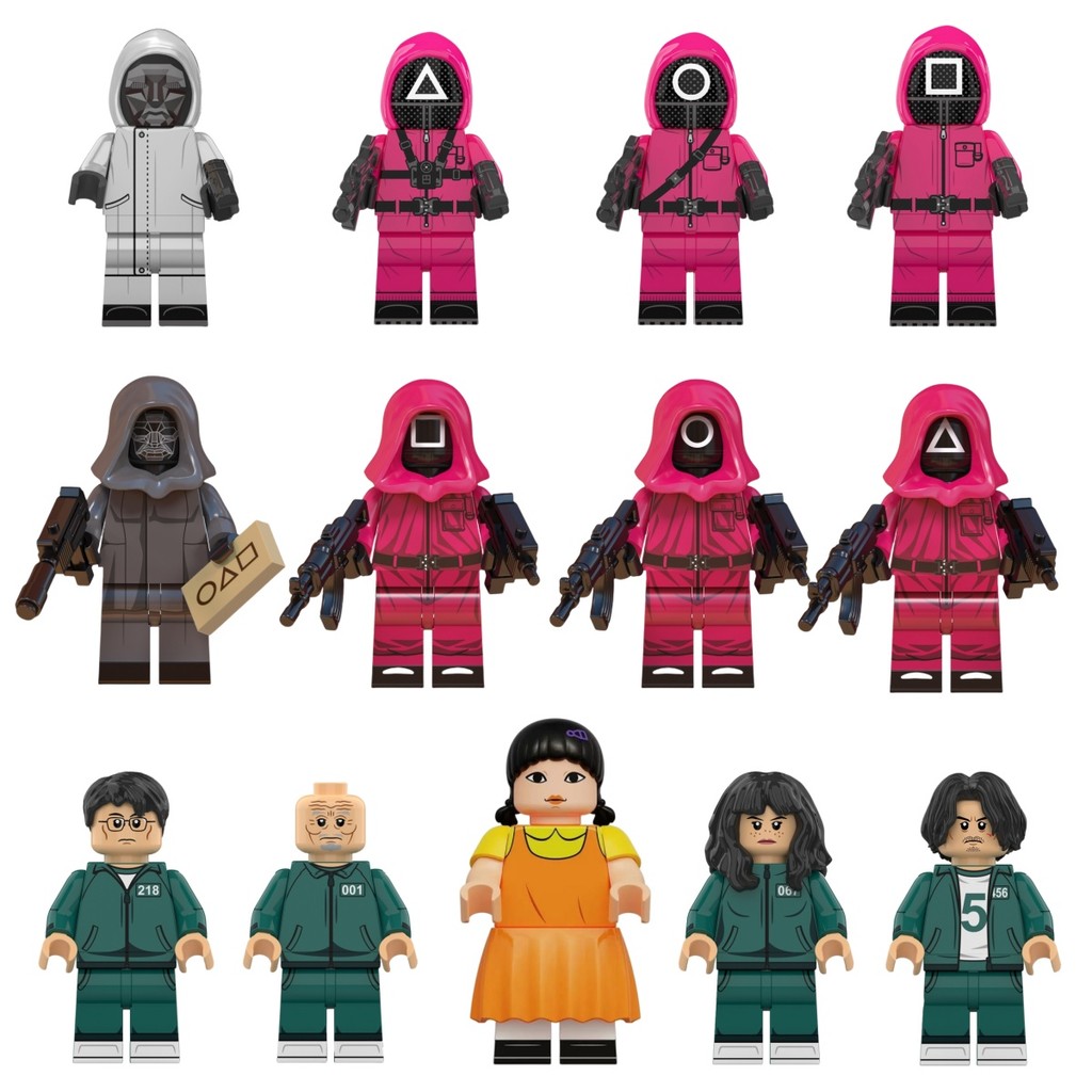 影視公仔 木頭人遊戲積木 木頭人 方塊管理者 三角懲罰兵 遊戲管理者 吳一男 成奇勳 曹尚勳 姜曉 手辦玩具 禮物