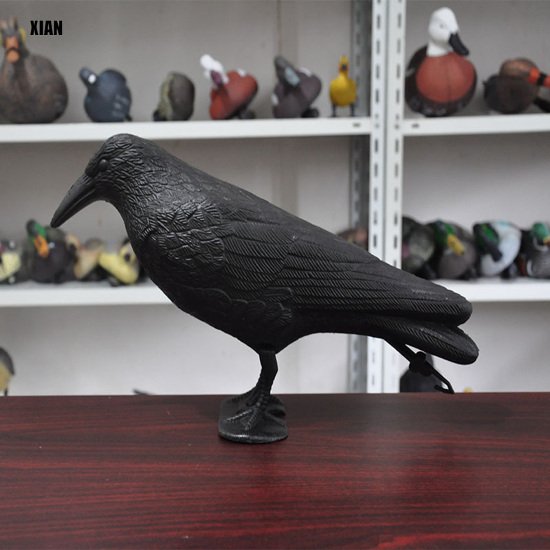仿真黑烏鴉動物模型人造烏鴉黑鳥狩獵烏鴉道具恐怖裝飾派對花園用品