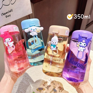 350ml 三麗鷗水瓶卡哇伊 Kuromi Cinnamoroll Pochacco 便攜水壺卡通運動防摔大容量杯子兒童