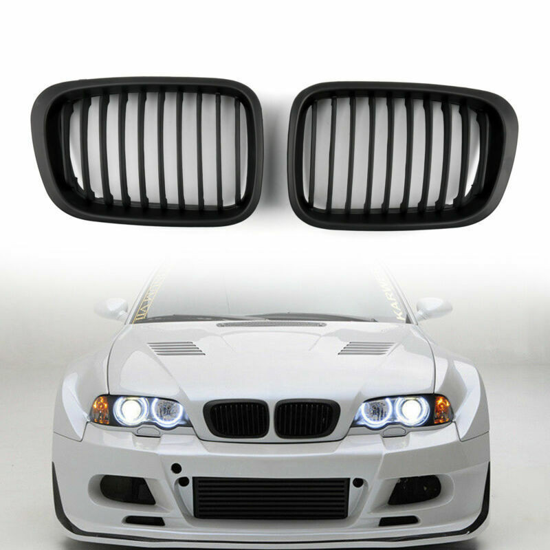 BMW 寶馬 E46 3 系轎車 4 門 1998-2001 款前啞光黑色腎形格柵