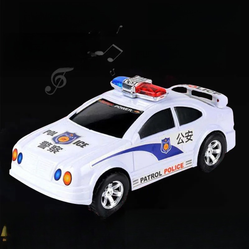 1PC 仿真警車玩具 警察車電動 萬向發光鳴笛警車玩具車 仿真警車