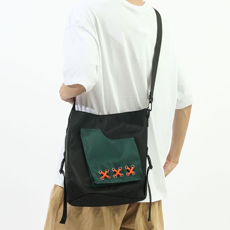 【Porter】日系小挎包男生潮牌水桶斜背包男士包包簡約百搭斜背包設計感背包