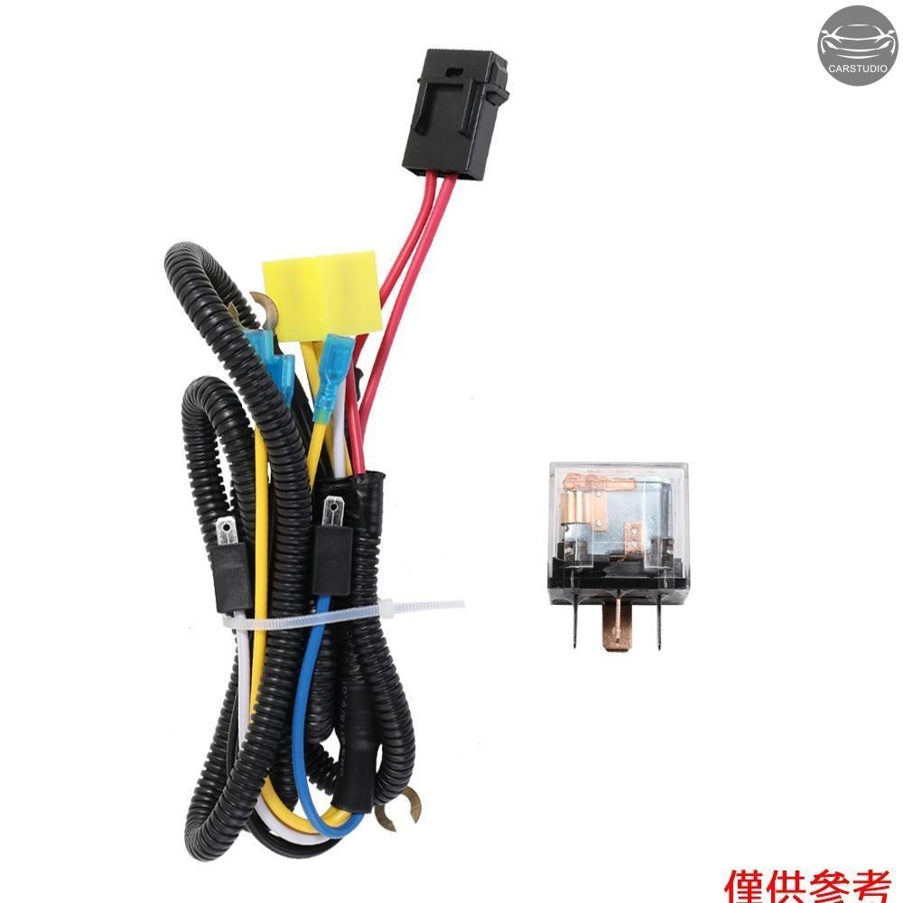 通用 12V/24V 喇叭電纜繼電器,用於格柵安裝爆炸音喇叭摩托車喇叭線束套件,用於汽車卡車繼電器保險絲