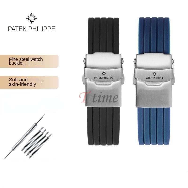 PATEK PHILIPPE 18 毫米 19 毫米 20 毫米 21 毫米矽膠錶帶適用於百達翡麗適用於 Aquanau