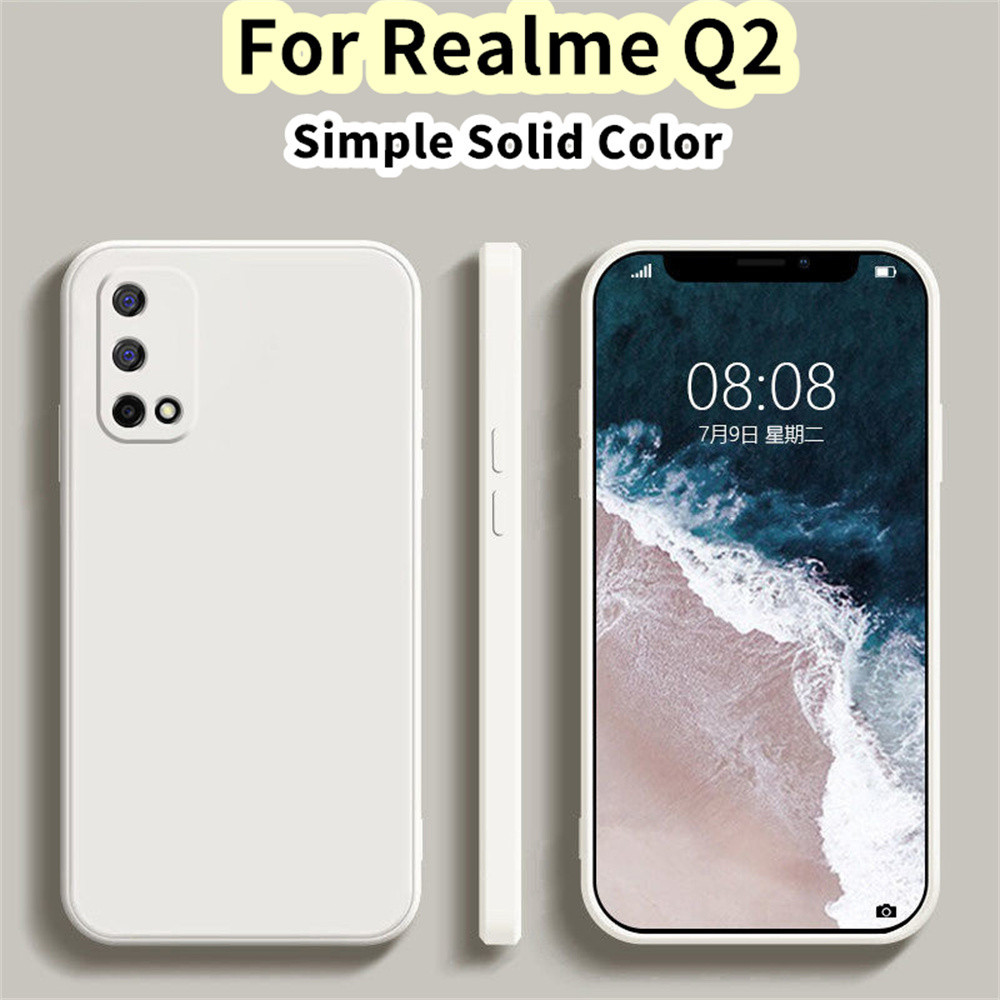 【Case Home】適用於 Realme Q2 矽膠全保護殼防污彩色手機殼保護套
