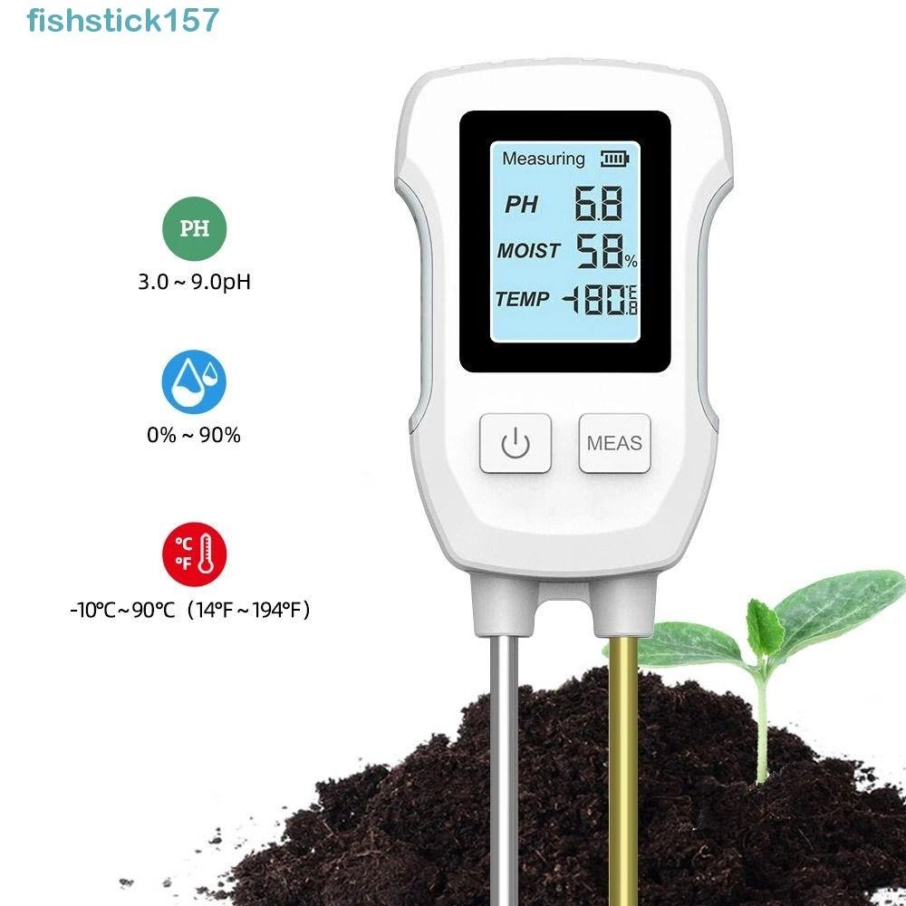157FISHSTICK土壤PH測試儀,LCD屏幕耐熱土壤溫度計,PH/濕度/溫度數字PH溫度濕度計
