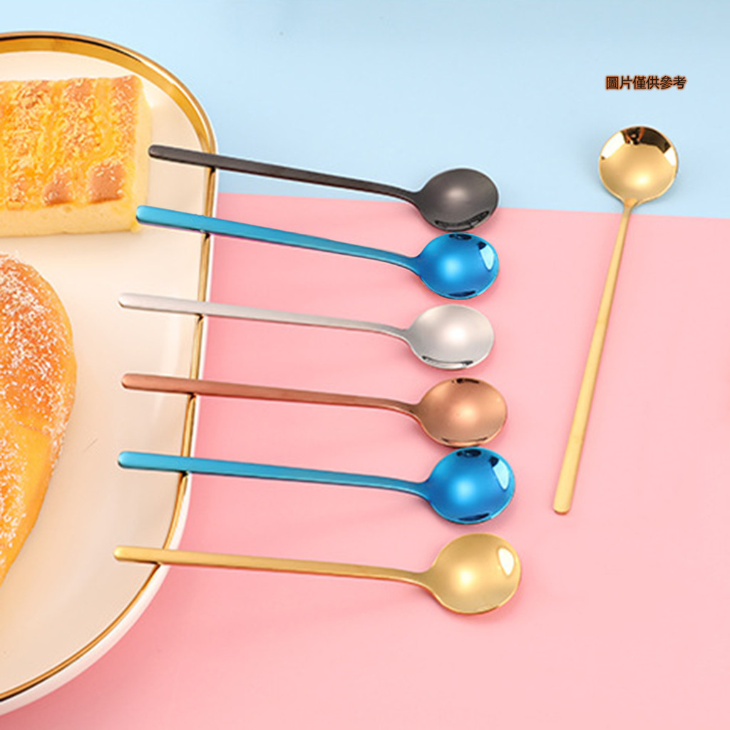[妙妙屋]（輕小）勺子不鏽鋼咖啡勺創意加長柄304湯匙蛋糕攪拌甜品雪糕小圓勺