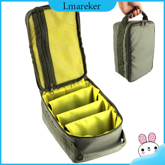 Lmareker 防水釣魚袋便攜式漁具袋帶 3 個可調節分隔器釣魚捲軸和齒輪袋