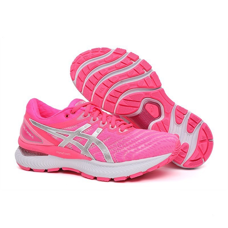 ASICS/亞瑟士 GEL-NIMBUS 22 系列跑鞋 緩震跑步運動鞋 女鞋 粉紅銀色 36-40