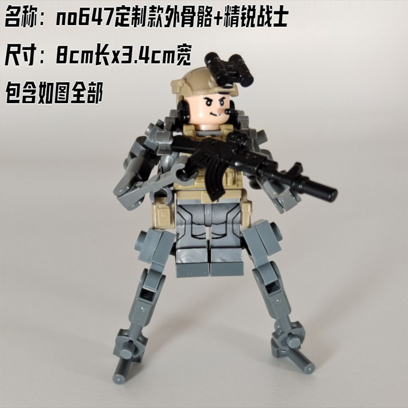 中國積木原創可載人動力外骨骼單兵機甲裝甲軍事拼裝玩具武裝 JMAX