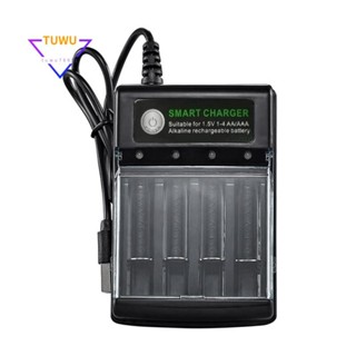 4 槽智慧 USB 電池充電器,用於可充電電池 AA AAA AAAA 1.5V 鹼性 14500 10440 1634