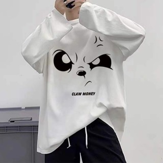 長袖T恤男寬鬆潮流百搭打底衫秋季新款衣服男裝休閒上衣圓領衛衣