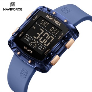 Naviforce 7121 時尚女士電子方形錶盤日曆防水矽膠錶帶休閒女士數字手錶