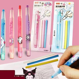 三麗鷗旋轉鉛筆橡皮擦 Mymelody Kuromi Cinnamoroll 鉛筆橡膠修正用品書寫學校學生用品兒童文具禮