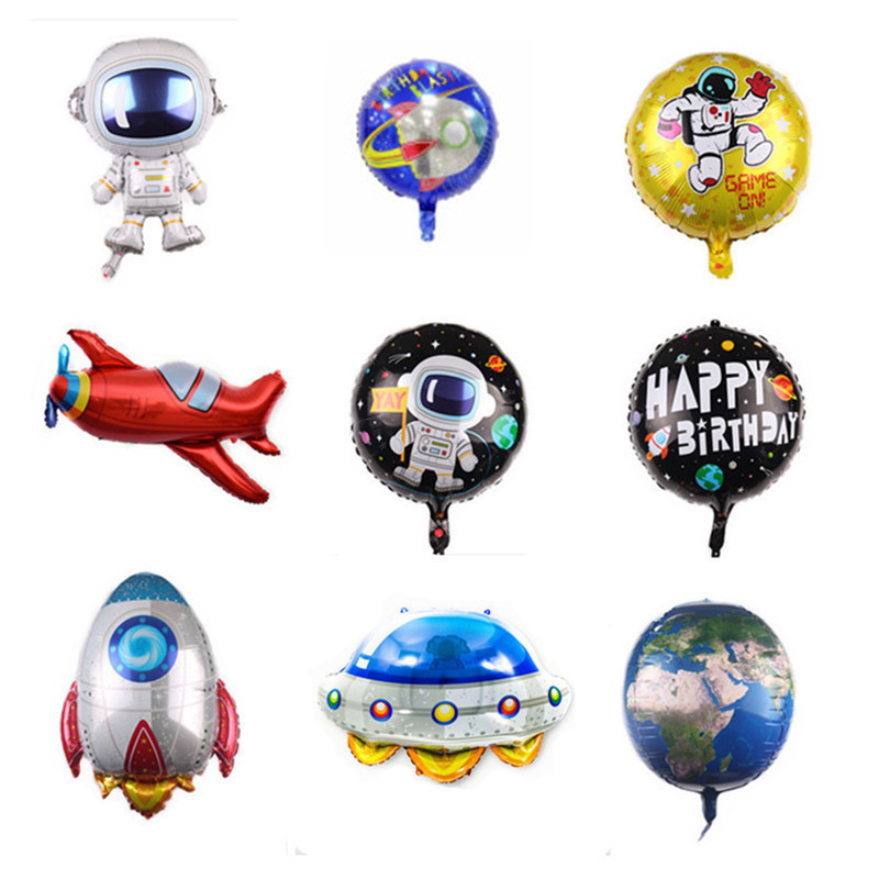 新款太空人鋁膜氣球 火箭兒童佈置生日派對裝飾批發氣球